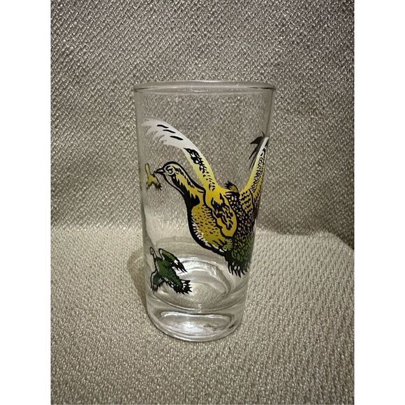 Vintage Hazel Atlas Wild Fowl Quail Bird Glass Tumbler 5” Retro MCM - Picture 1 of 8